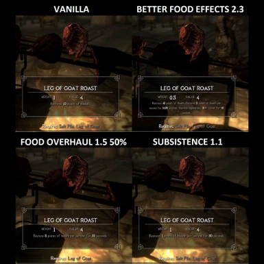 food mods compared 06