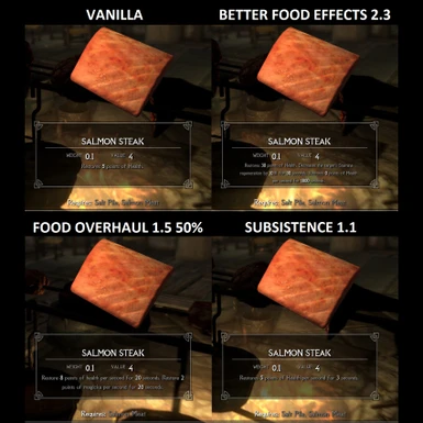 food mods compared 08