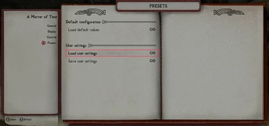 A Matter of Time Preset load option in MCM