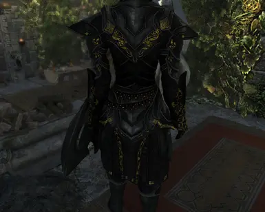 Divine Gold Embellished Black Ebony Armor and Weapons Replacer at ...