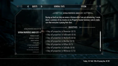 List of objectives to track properties.