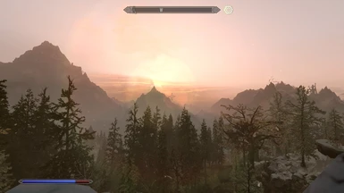 Beautiful sunset provided by the great Climates of Tamriel mod.