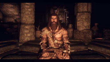 Nord shaman in his home of Seidr's Rest