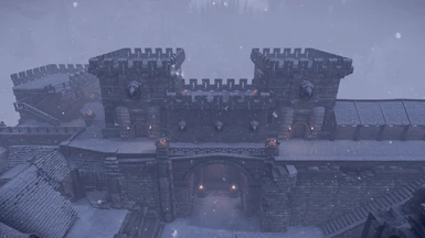 South Gatehouse in a blizzard