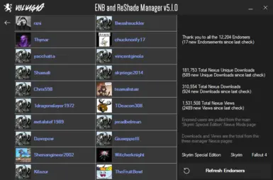 How to use enb and reshade manager