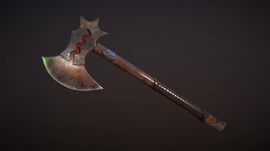 This render is using the original larger axe head