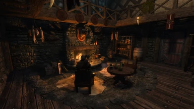 The Four Shields Tavern Interior - Hearth (With four shields!)