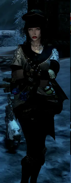 in game 3rd person view (different hair and eye color but nothing else was changed)