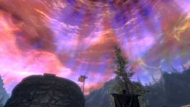 Sovngarde sky and weather during Helgen execution scene.