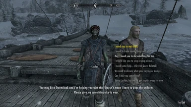 Lucifer's reaction to wearing Stormcloak armor