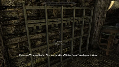 Common Weapon Rack   New mesh with aMidianBorn Farmhouse texture