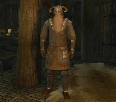 Male Steel Armour(pauldrons variant), Horned Helm