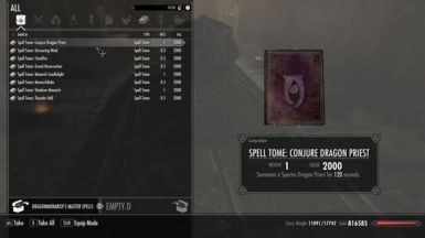 Example of one Spell Tome