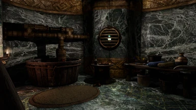 Chief's bath-room. Includes hot water indoor plumbing!