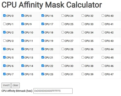 Example 24 Core Affinity Calculation