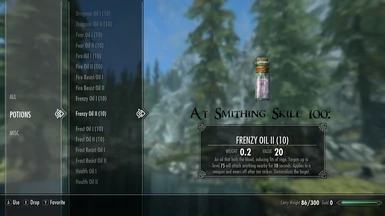 Frenzy Oil II At Smithing Skill 100