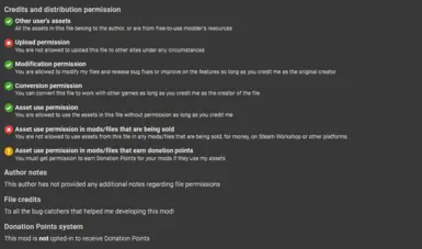 Permissions of the LE mod
