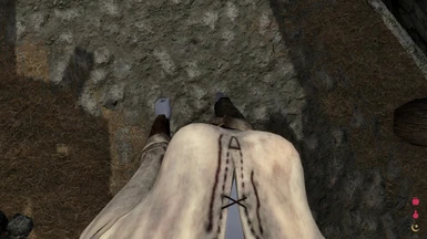 Colored hands and body in first person
