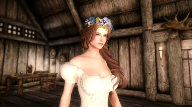 Have a bonus of her in her wedding get up for the Skyrim Romance Mod