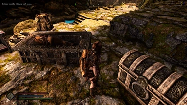 Follower decided to take a nap...right after we beat the Bleak Falls Barrow Boss. 