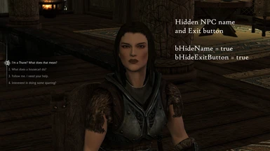 Hidden NPC name and Exit button