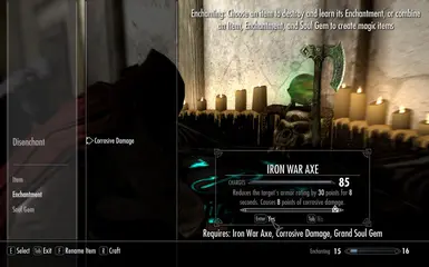 Enchanting a weapon