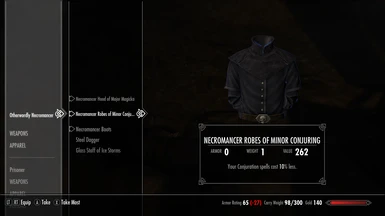 Robes from Necromantic Grimorie have vanilla-like enchanted versions created and distributed to vanilla levelled lists