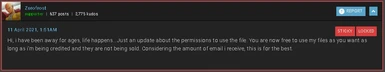 Permission given on authors mod page.