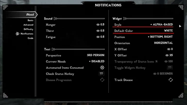 iNeed - Recommended Settings