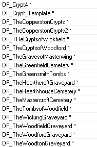 Dungeon ID name list for finding waypoint and linked exterior cells