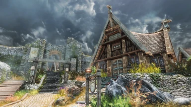 Whiterun with Imaginarium ENB (Obsidian Weathers and Seasons Preset) more 257 mods.