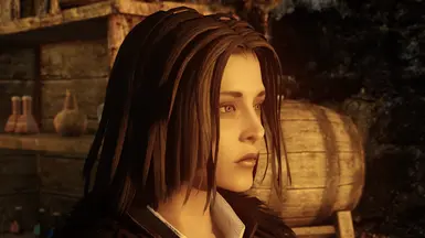 Breton. The sculpt is the Breton vampire fledgling in Dawnguard from khisartin's NPC Mod. This uses the 'Sleek' diffuse map and the 'Youthful' normal map. The outfit is Yennefer's DLC outfit from zzjay's 'Witcher 3 Female Armors'.