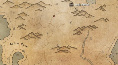 Solstheim's discovered locations plus custom map marker (In-game)