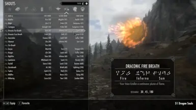 Fire breath shout