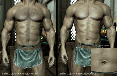 clean hairy or shaved chest
