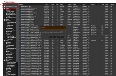 Select "Show only active" to export just the mods facegens
