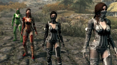 Deadly Assassin Outfit (Grey, Black, Green, Red)