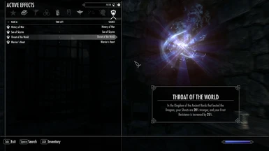 Throat of the World active within Skyrim