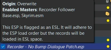 Recorder - No Bump Dialogue Patch