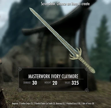 Masterwork Ivory Claymore - normal and crude versions available