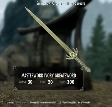 Masterwork Ivory Greatsword - normal and crude versions available