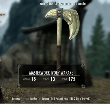 Masterwork Ivory Waraxe - normal and crude versions available