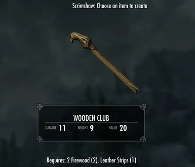 Wooden Club - requires Immersive Weapons and Immersive Weapons Patch