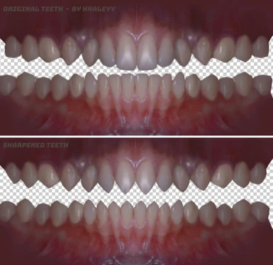 sharpened human teeth
