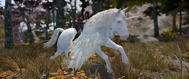 White Unicorn - White Gold Wings Down
