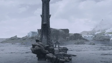Windhelm White Lighthouse snow removed