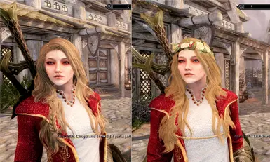 left=Vanilla Hair Texture, right=Salt and Wind (sorry forgot to unequip the floral wreath)