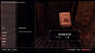 Optional: The Book of Fate replaces Personal Journal (+requires LTD)