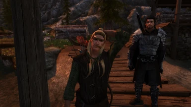 Faendal in a perfectly nice screenshot getting photo-bombed by Kaidan