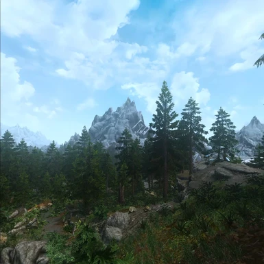 With Mod - Finally - Distant Bleak Falls LOD with White Snow